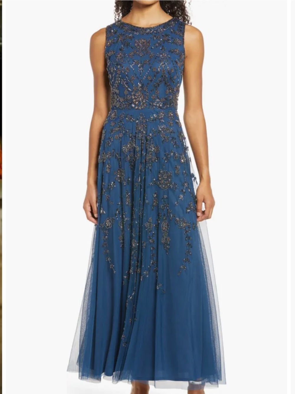 Pisarro Night Teal Beaded Dress Size 2